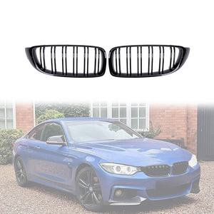 LUMA 13-20 Double Slat Brillant Noir Mat Chrome Couleur M pour <span class=keywords><strong>BMW</strong></span> Série 4 ABS Grill F32 F33 <span class=keywords><strong>F36</strong></span> 2013-2020 Grille de pare-chocs avant - Product Image 1