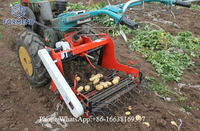 Moissonneuse-batteuse de pommes de terre à l'ail sucré tracté par tracteur