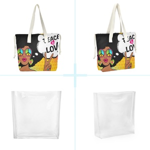 Bolsos de Mano Personalizados Betsy Johnson, Bolso de Hombro de Lona, Bolso Tote Transparente, Bolso de Playa - Product Image 3