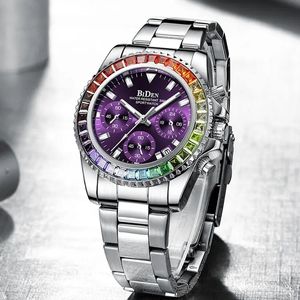 Nuovo orologio da donna BIDEN 0163L calendario in acciaio inossidabile a tre puntatori orologio al quarzo con ciondolo a specchio per donna - Product Image 2