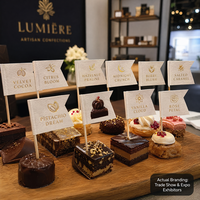 Drapeau alimentaire en papier personnalisé, rectangle classique |   Foil et UV sélectif de qualité supérieure pour les exposants de salons professionnels et d'expositions