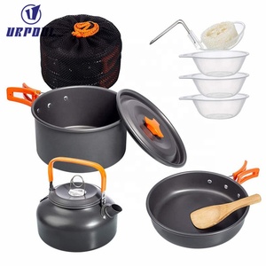 4-אדם קל <span class=keywords><strong>stackable</strong></span> קל משקל להגדיר עבור קמפינג כלי כיבוי אש כולל קערות ציוד חיצוני עמיד - Product Image 2