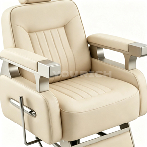 Poltrona da Barbiere Retrò in Pelle PU, Idraulica Robusta, Rotazione a 360 Gradi, Spugna ad Alta Densità 32D, Portata 200KG - Product Image 4