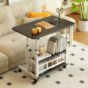 2025 Hot Sale Modern White Wooden Convertible Height <strong>Adjustable</strong> <strong>Computer</strong> <strong>Desk</strong> with Mobile Wheels &amp; Laptop Stand for Students - Product Image 2