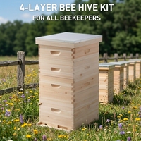 SP 4-Schichtige Holz-Langstroth-Bienenstöcke, Bienenwachs-beschichtet, ohne Rahmen & Grundplatten, Neue Imkereiausrüstung für den Farmgebrauch