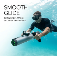 Scooter sous-marin cylindrique gris métallisé à poignée unique, propulseur de plongée 60 min 144 Wh, hélice marine - Vente chaude