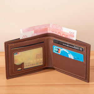 กระเป๋าสตางค์ธุรกิจย้อนยุคความจุขนาดใหญ่สำหรับผู้ชายกระเป๋าสตางค์หลายช่องเปิดปิดความยาวสั้นกระเป๋าใส่บัตรคลิปหนีบเงินจากโรงงานขายส่ง - Product Image 3