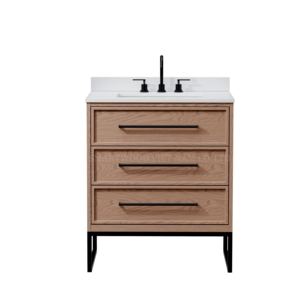 Customized High End Modern Hotel Bathroom <b>Vanity</b> Lacquer Cabinet <b>LED</b> <b>Mirror</b> Porcelain Basin Floor Standing Water Resistant - Product Image 2