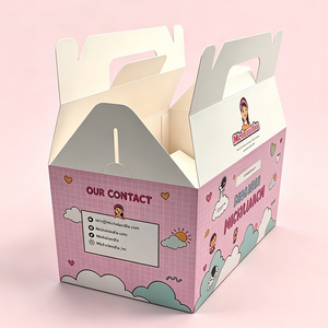 Boîtes d'emballage alimentaire portables en carton recyclé avec fenêtre pour pâtisserie, desserts, cadeaux, friandises, anniversaires et mariages - Product Image 4