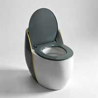 Offre Spéciale – WC Monobloc en Céramique de Luxe au Design Moderne, Forme Œuf, à Poser au Sol, pour Hôtels et Résidences