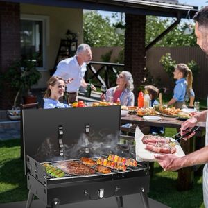 Parrilla Portátil Mini BBQ Plegable de Hierro para Carbón, Ideal para Camping, Viajes y Jardín, Ahorra Espacio - Product Image 4