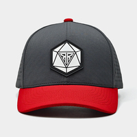 Casquette de baseball en polyester et élasthanne avec patch en caoutchouc personnalisé en gros pour hommes, casquette de golf à 6 panneaux, découpe au laser, trou imperméable