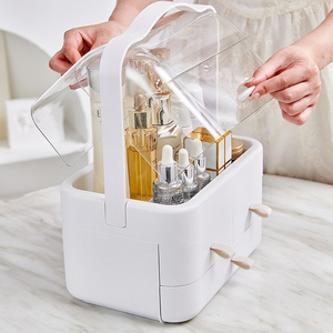 <strong>Skincare</strong> Organizers Makeup Organizer Box Cosmetic Storage <strong>Holder</strong> with Lid and Handle for Vanity - Product Image 2