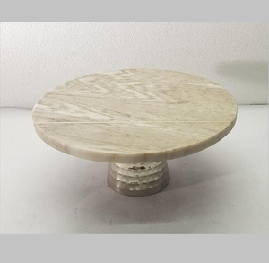 หินอ่อนตกแต่งและทองเหลืองยืนเค้ก/เค้กแผ่นเสียง - Product Image 6