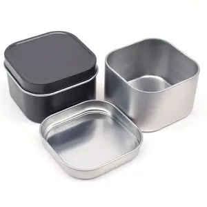 RTS Empty Food Grade Splitter Schwarz Kleiner quadratischer Tee Candy Tin Container Metall Geschenk verpackungs boxen Blechdosen für Tee