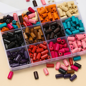 Colorful Wooden Cylindrical Beads Loose Beads For DIY Bracelets Jewelry Making Accessories Wholesale 80-110 Characters - Product Image 1