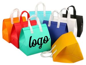 Sac isotherme personnalisé de luxe réutilisable et écologique en non-tissé, grande capacité, avec impression de lettres, pour la livraison de repas en restaurant - Product Image 3