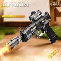 Pistolet à eau électrique haute vitesse pour l'été, la plage et la piscine, tir continu, jouets réalistes, effets sonores et lumineux, plastique, unisexe, pour enfants
