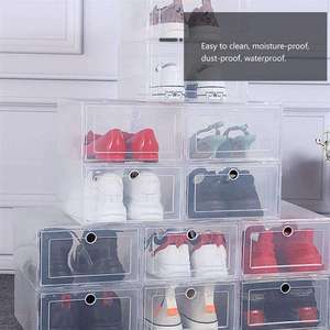 Bán sỉ rõ ràng Stackable hộp giày nhựa lưu trữ hộp giày trong suốt tùy chỉnh hiển thị Sneaker hộp trường hợp - Product Image 3