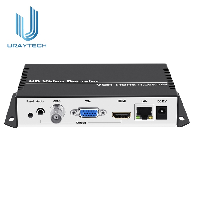 URay UHD 4K H.265 H.264 HDMI VGA CVBS Decoder Video Audio IP Streaming Decoder Support SRT