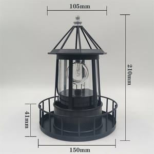 Faro giratorio con energía solar Luz <span class=keywords><strong>de</strong></span> césped Baliza LED ABS Adorno <span class=keywords><strong>de</strong></span> jardín Iluminación Impermeable IP44 360 Ángulo <span class=keywords><strong>de</strong></span> haz - Product Image 5