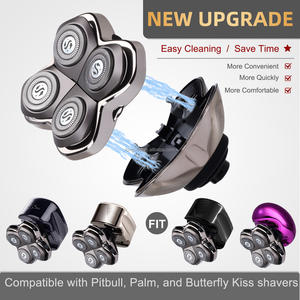 Skull Shaver Carver PRO 4 Cabezales Cuchilla de repuesto Afeitado en seco y húmedo Cabezales giratorios Inoxidable Compatible Pitbull Palm Butterfly Kiss - Product Image 5