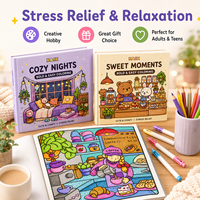 Libros para Colorear con Muchos Temas Acogedores de KAIX, 10 Libros con un Estilo Bonito y Relajante para Adultos y Adolescentes, Programas de Venta Minorista