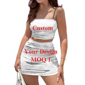 Haut court femme tricot fête porter 2 pièces costume chaud Sexy Boob Tube haut en jupe très courte polynésienne Tribal Samoa impression personnalisée - Product Image 2