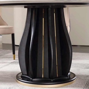 Ánh sáng sang trọng tự nhiên supercrystalline đá bảng với bàn xoay cao cấp hiện đại Thiết kế rắn gỗ bàn tròn - Product Image 5