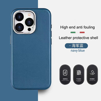 Sarung ponsel pelindung lensa kulit PU, mewah tahan guncangan untuk iPhone 15 14 13 12 Pro Max cangkang belakang Funda
