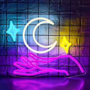 Moon Star Letreros Neon LED dimmable USB powered ambient <b>light</b> store <b>window</b> decoration <b>light</b> street indicator <b>light</b> Customized - Product Image 6