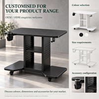 Bureau d'ordinateur mobile avec étagères de rangement, table de jeu roulante, poste de travail compact pour bureau à domicile sur roulettes, fournisseur OEM en gros