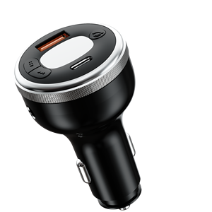 Transmisor para Auto, Cargador de Auto Bluetooth 5.0, FM, USB Tipo C, Carga Rápida, Reproductor de Audio MP3, Kit para Auto - Product Image 1