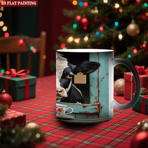 <b>Ceramic</b> Mug 11oz Heat Activated Color Changing Drinking <b>Cup</b> Frosted Black - Product Image 1