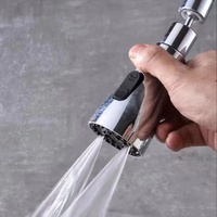ABS 360 degrés rotatif anti-éclaboussures Chrome robinet de cuisine bec Design moderne 3 caractéristiques économie d'eau robinet de douche buse adaptateur