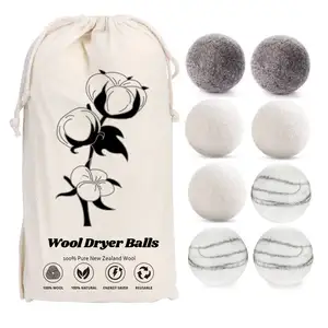 8-pack XL new zealand wool sheep eco friendly natural woolen laundry blend felt drying balls wool dryer balls organic