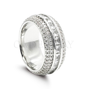 Anéis de Casamento Masculinos em Prata Esterlina 925 com Design Hip Hop, Pavê de Moissanite VVS e Diamantes, Multi Camadas, Estilos Variados e Cravejados - Product Image 2