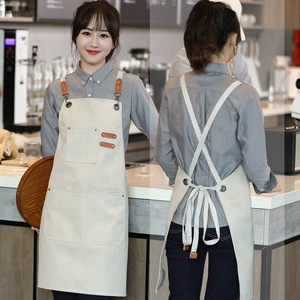 Thickened Waterproof Canvas Unisex Bartender Uniform Apron with Custom Logo OEM/ODM Available In-Stock for Coffee <b>Bars</b> - Product Image 2