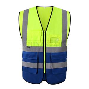 Veste <span class=keywords><strong>de</strong></span> sécurité haute visibilité <span class=keywords><strong>orange</strong></span> et bleue personnalisée avec logo pour travaux <span class=keywords><strong>de</strong></span> construction, vêtements <span class=keywords><strong>de</strong></span> <span class=keywords><strong>travail</strong></span> <span class=keywords><strong>de</strong></span> sécurité - Product Image 2
