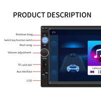Radio con pantalla HD de 7 pulgadas para coche, reproductor mp5 con manos libres, BT, llamada, 2Din, imagen de marcha atrás, 12V, alta potencia 7388, audio 7010