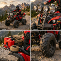 Quad électrique 500W 48V 20Ah, buggy tout-terrain pour adultes, voiture de course 4 roues, buggy de plage