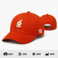 Gorra de Béisbol de Alta Calidad con Logotipo Bordado en 3D, Gorra de Algodón Naranja Estilo Dad Hat, 6 Paneles, Visera Curva, Cierre a Presión, Venta al Por Mayor OEM