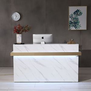Top Selling Durable Modern Custom White Metal <b>Reception</b> Desk for Beauty Salon Mall Hotel Bathroom-Spa Nail Salon <b>Counter</b> - Product Image 4