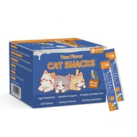 Direct Usine 18g Barres de friandises liquides pour chat au saumon et au thon, nourrissantes, enrichissantes, au lait naturel, aliments humides crémeux