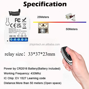 Interrupteur sans fil 1 canal 433 MHz DC 12V 10A 50m avec 2 télécommandes et mode de temporisation pour porte de garage - Vente en gros - Product Image 6