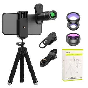 Apexel zoom camera telephoto lens with tripod,5 in 1 telephoto lens kit with remote shutter