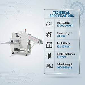 Empileur de livres automatique haute performance et haute vitesse pour machines de reliure exigeantes en termes de vitesse, à installer derrière les relieuses à point de suture - Product Image 2