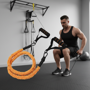 Poignées de tube de résistance réglables en tissu polyester, robustes, avec logo personnalisé, conception anti-craquement, pour athlètes - Product Image 5