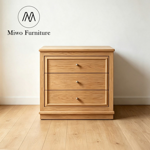 Modern Brown <strong>Antique</strong> Stained Wooden 3 Drawer Nightstand Set 2 Cabinet Hotel Bedroom Furniture Hotel Apartment <strong>Bedside</strong> <strong>Table</strong> - Product Image 1