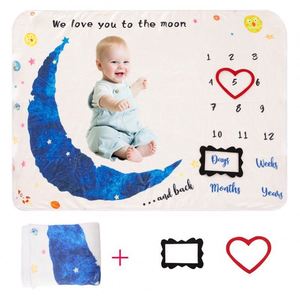 Couverture personnalisée avec logo imprimé pour bébé, accessoires photo pour les étapes mensuelles, photographie de nouveau-né, en flanelle polaire, polyester domestique - Product Image 3